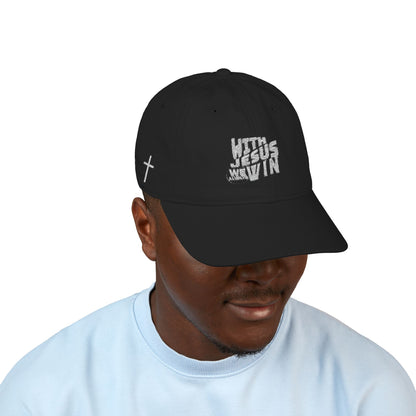 With Jesus We Always Win Baseball Cap - Eco-Friendly + Organic