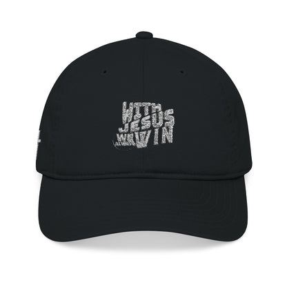 With Jesus We Always Win Baseball Cap - Eco-Friendly + Organic